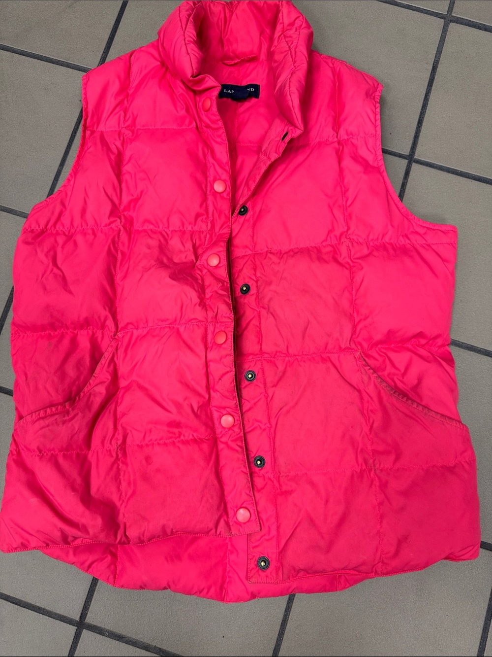 Lands' End Women's Hot Pink Puffer Vest